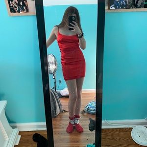 red mini dress